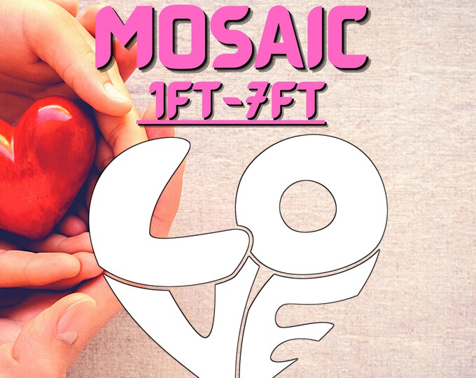 1ft-7ft Mosaic Heart from Balloons PDF files Love Heart Shape Mosaic