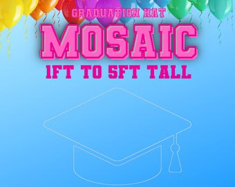 1ft-5ft Mosaic Graduation Hat from Balloons Mosaic Template Graduate Template For Balloon Mosaic