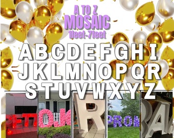 7ft, 6ft, 5ft, 4ft, 3ft, 2ft, 1ft  Mosaic All Letters from Balloons Mosaic Template Suitable for Wood Lights 2023