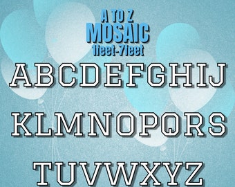 7ft, 6ft, 5ft, 4ft, 3ft, 2ft, 1ft  Mosaic All Letters from Balloons Mosaic Template 1ft thru 7ft Square Graduation