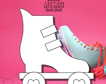 6ft 5ft 4ft 3ft 2ft 1ft Mosaic Canvas Shoe Roller Skate from Balloons, PFD files