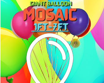 1ft-7ft Mosaic Giant Balloon, PDF files Instant Download