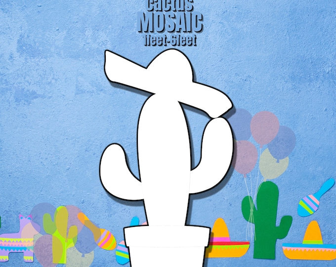 1ft-6ft Mosaic Cactus with Sombrero  from Balloons