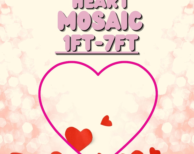 7ft 6ft 5ft 4ft 3ft 2ft 1ft Mosaic Heart from Balloons, PFD files