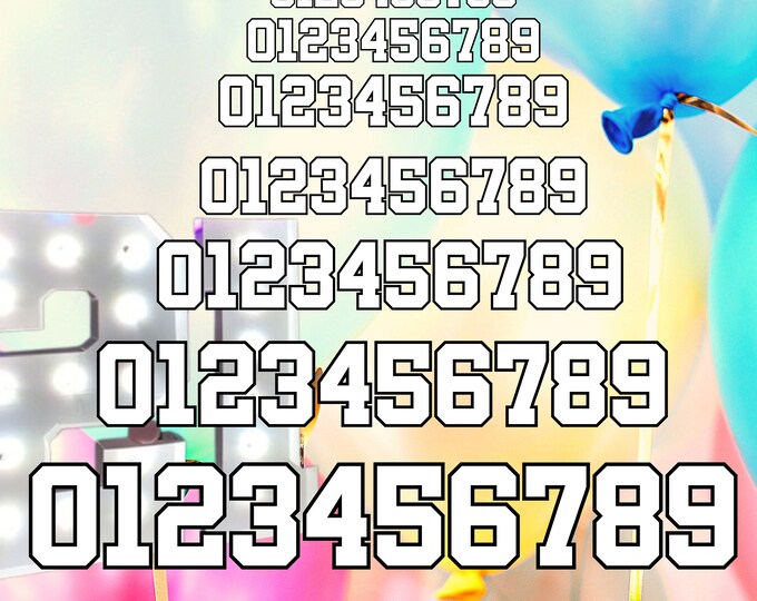 7ft 6ft 5ft 4ft 3ft 2ft 1ft Mosaic All 0-9 Square Numbers from Balloons PDF files with Instructions Book