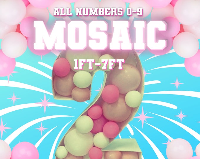 1ft, 2ft, 3ft, 4ft, 5ft, 6ft, 7ft, Mosaic All 0, 1, 2, 3, 4, 5, 6, 7, 8, 9  Numbers from Balloons  70 Files Bundle Instructions and Sample