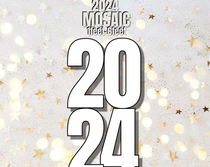 6ft 5ft 4ft 3ft 2ft 1ft Mosaic 2024 New Year Eve from Balloons