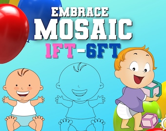 1ft-6ft Mosaic Embrace from Balloons PDF files Baby Shower Mosaic