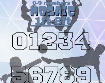 1ft-7ft Mosaic Sport Numbers from Balloons Bundle with Bonus 8ft Numbers Square Numbers