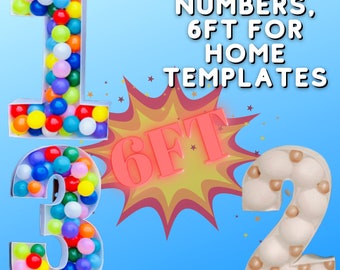 Mosaic Numbers from Balloons PDF files 0-9 All Numbers 6ft