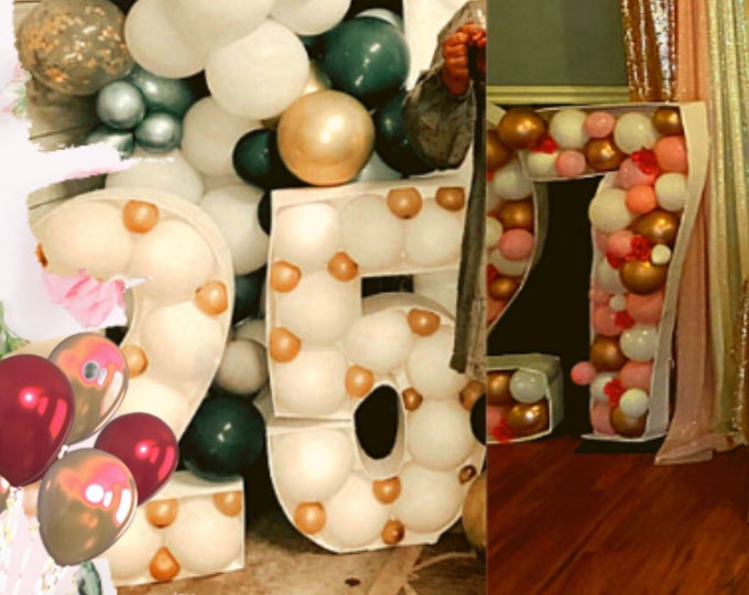 5ft 4ft 3ft 2ft 1ft Mosaic All 0-9  Numbers from Balloons PDF files with Bonus 6ft Numbers And Instructions Book