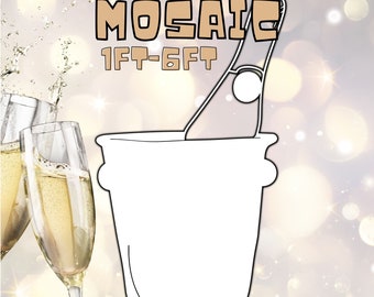 1ft-6ft Mosaic Champagne Bucket from Balloons PDF Digital Download