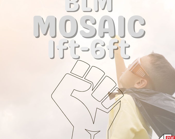 6ft 5ft 4ft 3ft 2ft 1ft Mosaic BLM from Balloons Juneteenth PDF files with Instructions Book
