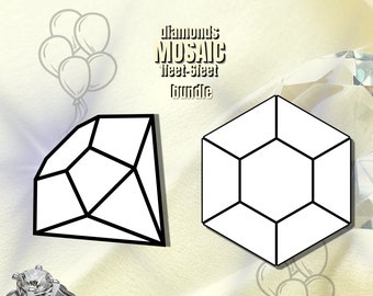 1ft 2ft 3ft 4ft 5ft 6ft Mosaic Diamond 2in1 Bundle Diamond Top and Side View for Wedding Event from Balloons PDF files