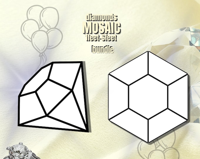 1ft 2ft 3ft 4ft 5ft 6ft Mosaic Diamond 2in1 Bundle Diamond Top and Side View for Wedding Event from Balloons PDF files