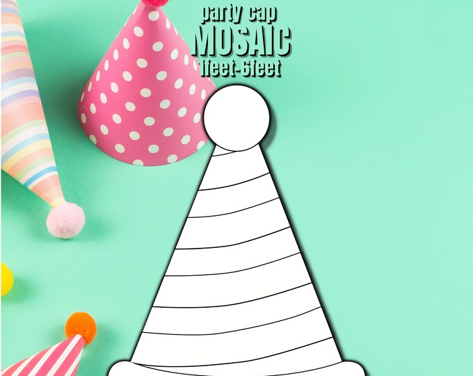 1ft-6ft Mosaic Birthday Cap Party Hat from Balloons