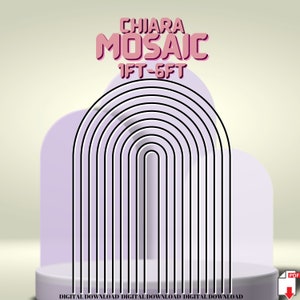 Może przedstawiać: Cyfrowy plik do pobrania z geometrycznym wzorem łuku w czerni i bieli, idealny do stworzenia nowoczesnej i stylowej mozaiki. Wzór dostępny jest w rozmiarach od 30 cm do 180 cm.