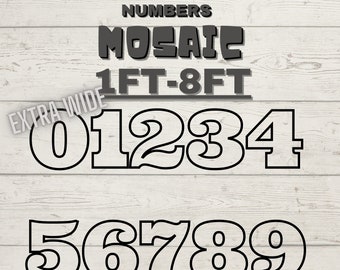 1ft-7ft Mosaic Block Numbers from Balloons Bundle with Bonus 8ft Numbers Wide Numbers