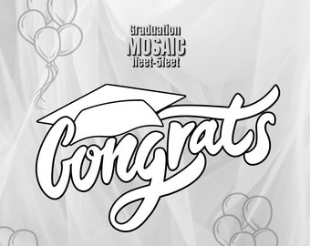 1ft-5ft Mosaic Graduation from Balloons PDF Digital Download