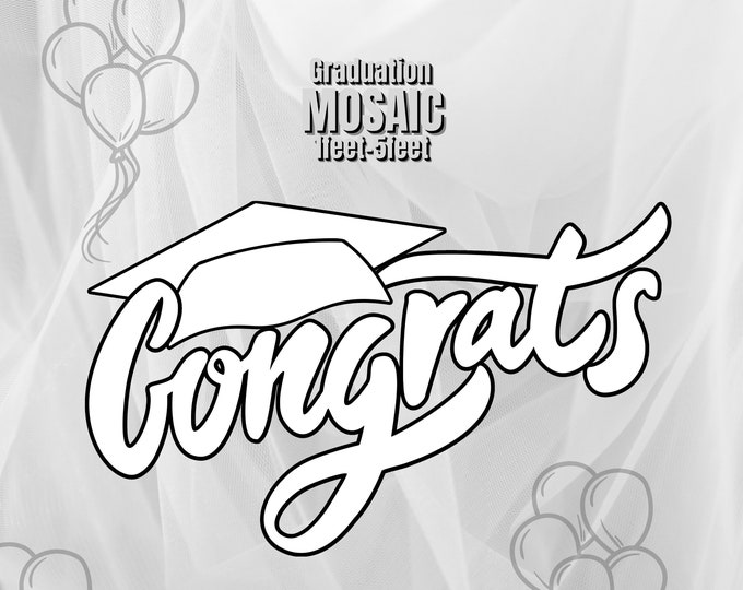 1ft-5ft Mosaic Graduation from Balloons PDF Digital Download