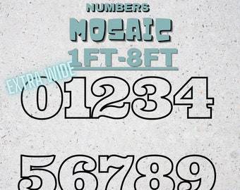 7ft 6ft 5ft 4ft 3ft 2ft 1ft Mosaic All 0-9 Block Wide Numbers from Balloons PDF files with Bonus 8ft Numbers And Instructions Book