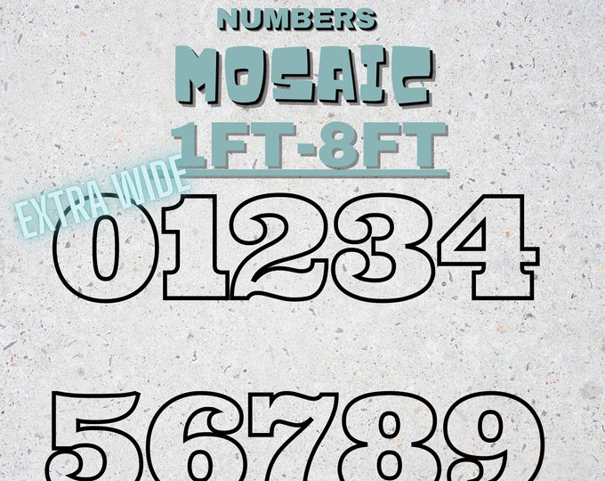 7ft 6ft 5ft 4ft 3ft 2ft 1ft Mosaic All 0-9 Block Wide Numbers from Balloons PDF files with Bonus 8ft Numbers And Instructions Book