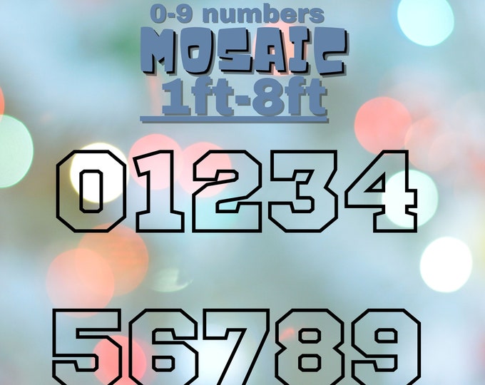 7ft 6ft 5ft 4ft 3ft 2ft 1ft Mosaic All 0-9 Square Sport Numbers from Balloons PDF files with Bonus 8ft Numbers And Instructions Book