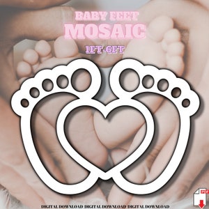 1ft-6ft Mosaic Baby Footprint with Heart from Balloons PDF files
