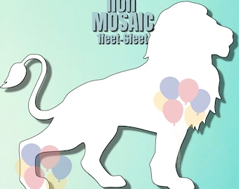 1ft-6ft Mosaic Lion from Balloons