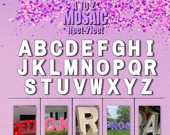 7ft, 6ft, 5ft, 4ft, 3ft, 2ft, 1ft Mosaic All Letters from Balloons Mosaic Template
