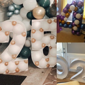 Números de mosaico de globos Archivos PDF 0-9 Todos los números y todos los tamaños 1 pie a 5 pies con números adicionales de 6 pies