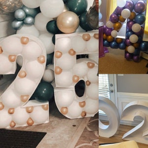 Mosaic Numbers from Balloons PDF files 0-9 All Numbers And All Size 1ft to 5ft with Bonus 6ft Numbers