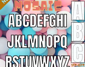 6ft, 5ft, 4ft, 3ft, 2ft, 1ft  Mosaic All Letters from Balloons Mosaic Stand Template 1ft thru 6ft
