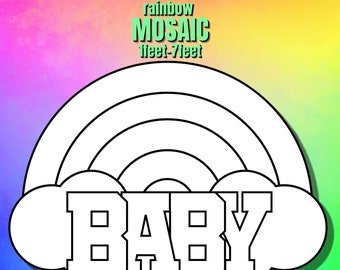 1ft-7ft Mosaic Baby Rainbow from Balloons PDF files Baby Shower Party