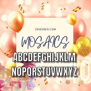 7ft, 6ft, 5ft, 4ft, 3ft, 2ft, 1ft  Mosaic All Letters from Balloons Mosaic Template Easy Block Stand