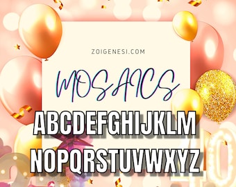 7ft, 6ft, 5ft, 4ft, 3ft, 2ft, 1ft  Mosaic All Letters from Balloons Mosaic Template Easy Block Stand