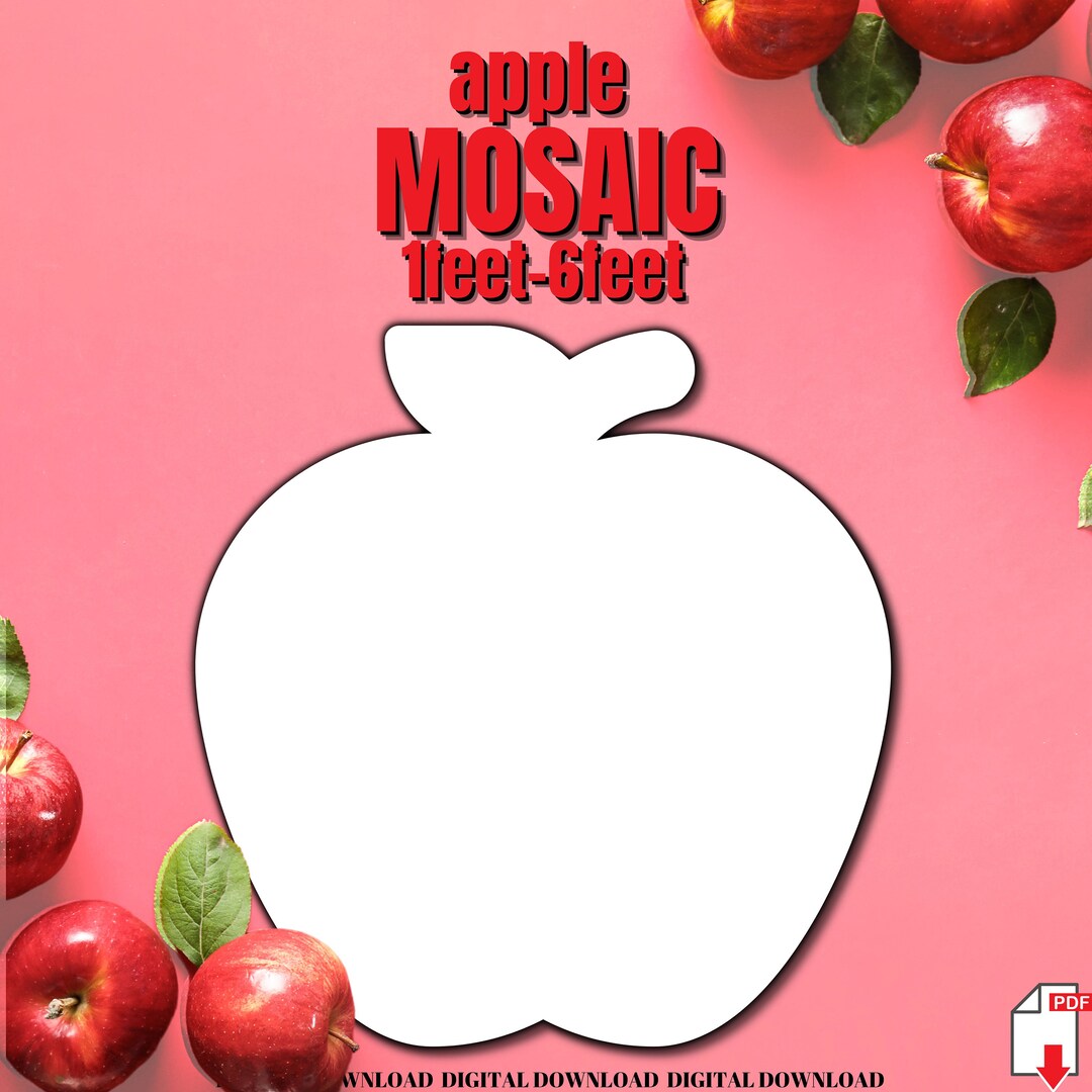 1ft-6ft Mosaic Apple Fruit From Balloons PDF Files - Etsy