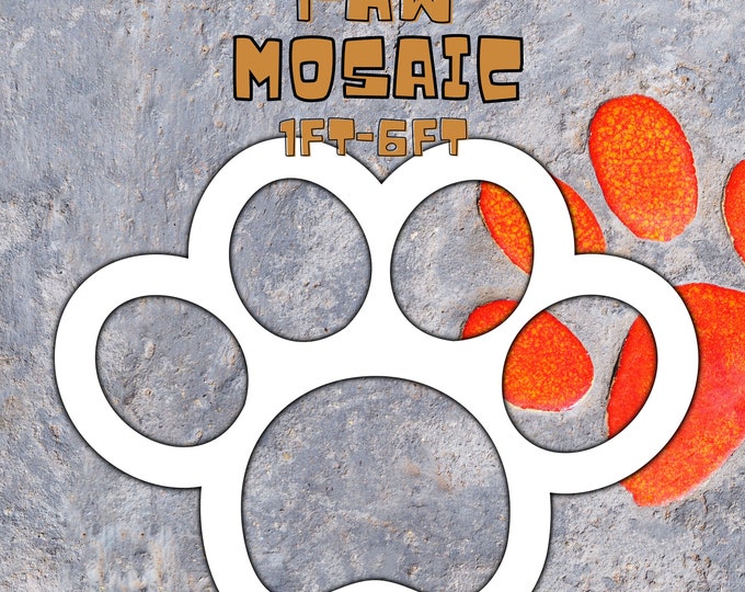 1ft-6ft Mosaic Paw from Balloons PDF files Pet Mosaic