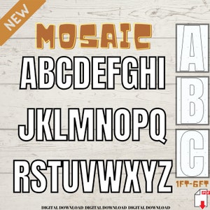 6ft, 5ft, 4ft, 3ft, 2ft, 1ft  Mosaic All Stand Letters from Balloons Mosaic Template
