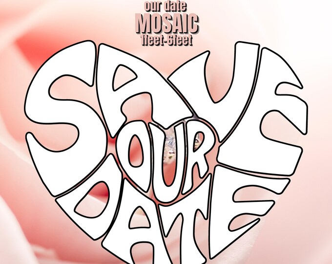 1ft-6ft Mosaic Save our Date Engagement Party Planning from Balloons, PDF files