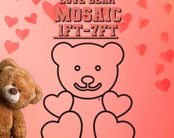 1ft-7ft Mosaic Love Teddy Bear from Balloons PDF files with Instructions Book Care Bear Digital Download