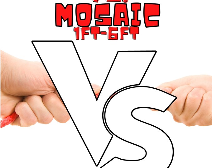 1ft-6ft Mosaic VS. Versus from Balloons PDF files with Instructions Book Perfect For Bachelor Party !