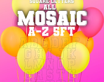 5ft Mosaic All Square Letters from Balloons Mosaic Template 5ft all A-Z Letters Square Stand Letters
