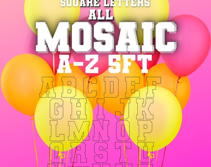 5ft Mosaic All Square Letters from Balloons Mosaic Template 5ft all A-Z Letters Square Stand Letters