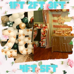 6 pies 5 pies 4 pies 3 pies 2 pies 1 pie Mosaico Todos los números 0-9 de globos Archivos PDF con números adicionales de 6 pies