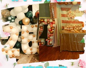 5ft 4ft 3ft 2ft 1ft Mosaic All 0 to 9  Numbers from Balloons Ready to Print with Bonus 6ft Numbers