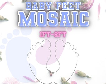 1ft-6ft Mosaic Baby Feet from Balloons PDF files, Twins Baby Feet Mosaic 1ft, 2ft, 3ft, 4ft, 5ft, 6ft With Instructions Book
