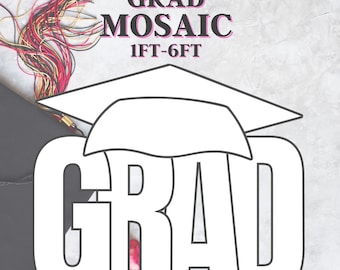 6ft 5ft 4ft 3ft 2ft 1ft Mosaic Decorated Graduation Cap from Balloons PDF files with Instructions Book