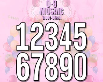 6ft 5ft 4ft 3ft 2ft 1ft Mosaic All 0-9 Elegant Numbers from Balloons PDF files Instructions Book