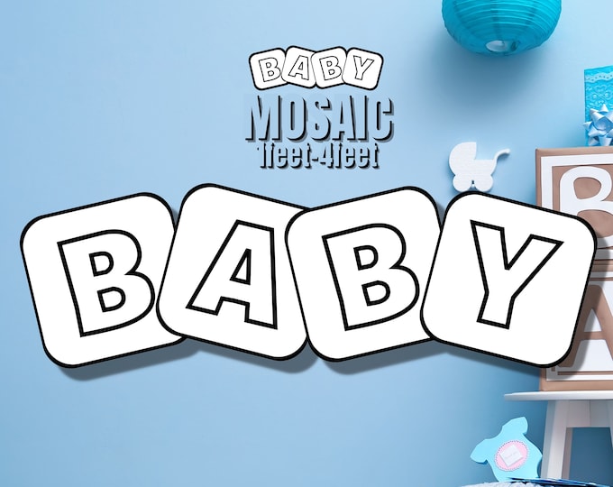 1ft-4ft Mosaic Baby Dice Game from Balloons, PDF One Print files